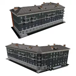Residential brick house with public spaces on the 1st floor 3D model