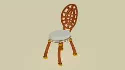 Rounded legs dining chair 3D model