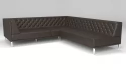 Savile black leather tufted sectional sofa 3D model