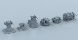 sci fi laser battery guns 3D model