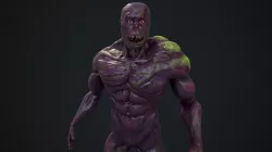 Sci fi zombie mutant monster character Low-poly  3D model