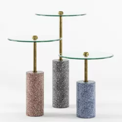 Set of Terrazzo Glass Side Tables 3D model