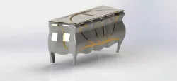 sideboard with metallic insertion Free 3D model