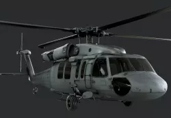 Sikorsky UH60 Black Hawk Helicopter EXTERIOR and INTERIOR 3D model