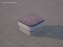 street bench Low-poly  3D model