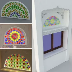 The Qamarias - stained glasses windows 3D Model Collection