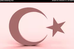 Turkish crescent star Free 3D model