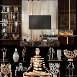TV Wall Units set 02 3D model