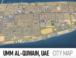 Umm al-Quwain - UAE - city and surroundings Low-poly  3D model