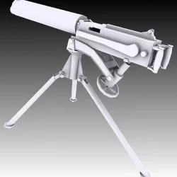 Vickers Machine Gun Low-poly  3D model