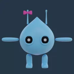 Water-drop character  Low-poly  3D model