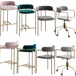  WEST ELM Lenox set chair 3D model