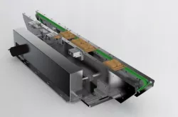 Width adjustable double belt assembly line 3D model