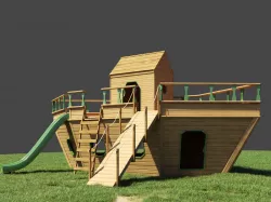 Wood Playground Boat 3D model