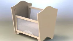 Wooden cot asm Free 3D model