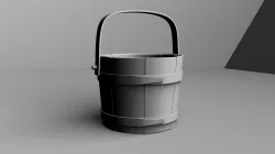 Wooden pail Free 3D model