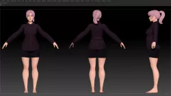 ZBrush Stylized Character Female Base Mesh No18 Style 2 3D model