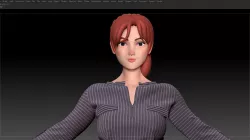 ZBrush Stylized Character Female Base Mesh No18 Style 4 3D model