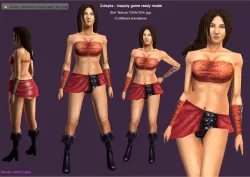 Zuleyka lowpoly game ready model Free low-poly  3D model