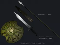 3d Greek Weapons Set Free 3D model