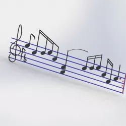 3d music sheet Free 3D model
