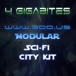 4GB SCIFY MODULAR CITY KIT Free low-poly  3D model