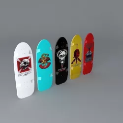 80s Powell Peralta skateboard deck Free 3D model