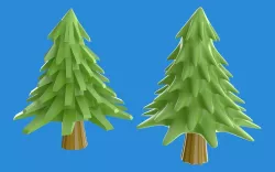 Cartoony pine or xmas tree Free low-poly  3D model