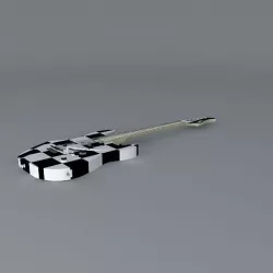 Checkered flag guitar Free 3D model