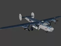 Consolidated B-24 Liberator Free low-poly  3D model