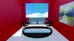 Contemporary Bed with side tables FREE Free 3D model