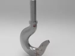 Crane hook with pulley block 3D model