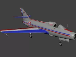 Dassault MD 454 Mystere IV Free low-poly  3D model