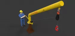 Davit crane 1500 Free 3D model