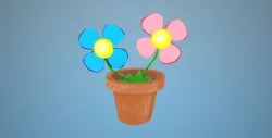 Flower Pot with Flowers Free 3D model