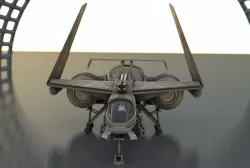 Futuristic Combat Jet Rigged Free low-poly  3D model