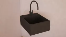 Granite kitchen sink single Free 3D model