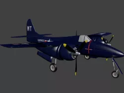 Grumman F7F Tigercat Free low-poly  3D model