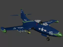 Grumman F9F Panther Free low-poly  3D model
