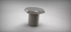 Hexagonal Head threaded bolt Free 3D model