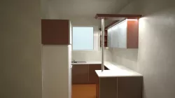 Kitchen with alu frame front forest Free 3D model