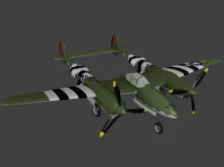 Lockheed P 38 Lightning Free low-poly  3D model