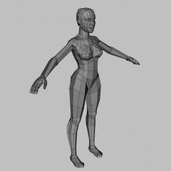 3D model Stylized female character full body base mesh 3D model VR / AR /  low-poly