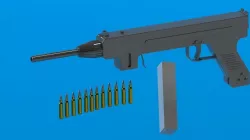 Madsen M50 machine gun Free 3D model