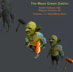 Mean Green Goblin  Free low-poly  3D model