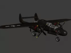 Northrop P 61 Black Widow Free low-poly  3D model