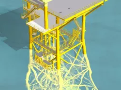 Offshore platform 4 pile Free 3D model