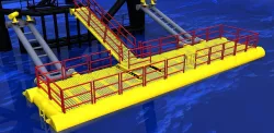 Offshore platform floating boat landing Free 3D model