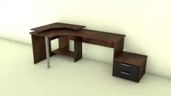 PC table with drawers Free 3D model