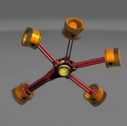 Radial engine Free 3D model